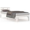 vidaXL Letto in legno massiccio bianco 75x190 cm