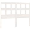 vidaXL Testiera bianca 125,5x4x100 cm in legno di pino massiccio