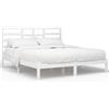 vidaXL Letto in legno massiccio bianco 200x200 cm