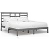vidaXL Letto in legno massiccio grigio 200x200 cm