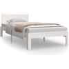 vidaXL Letto in legno massiccio di pino bianco 90x200 cm