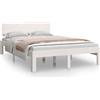 vidaXL Letto in legno massiccio bianco 120x190 cm