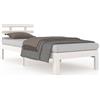 vidaXL Letto in legno massiccio bianco 100x200 cm
