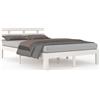 vidaXL Letto in legno massiccio bianco 140x200 cm