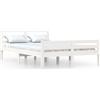 vidaXL Letto in legno massiccio bianco 140x200 cm