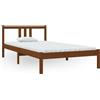 vidaXL Letto in legno massiccio marrone miele 100x200 cm
