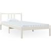 vidaXL Letto in legno massiccio bianco 90x200 cm