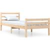 vidaXL Letto in legno massiccio 100x200 cm