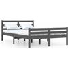 vidaXL Letto in legno massiccio grigio 120x200 cm