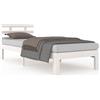 vidaXL Letto in legno massiccio bianco 90x190 cm