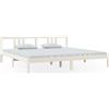 vidaXL Letto in legno massiccio bianco 200x200 cm