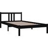 vidaXL Letto in legno massiccio nero 100x200 cm