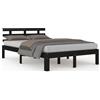 vidaXL Letto in legno massiccio nero 200x200 cm