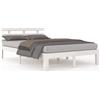 vidaXL Letto in legno massiccio bianco 120x190 cm