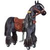 Ponnie Ebony S - cavallo a dondolo meccanico su ruote per bambini 3-6 anni - nero