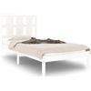 vidaXL Letto in legno massiccio bianco 75x190 cm