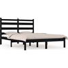 vidaXL Massivholzbett Schwarz Kiefer 140x190 cm