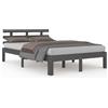 vidaXL Letto in legno massiccio grigio 200x200 cm