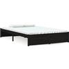 vidaXL Letto in legno massiccio nero 120x190 cm