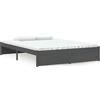 vidaXL Letto in legno massiccio grigio 135x190 cm