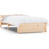 vidaXL Letto in legno massiccio senza materasso 75x190 cm