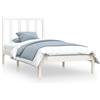 vidaXL Letto in legno massiccio di pino bianco 75x190 cm