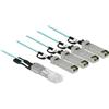 Delock - Cavo Ethernet 40 GBase AOC - da QSFP+ (M) a SFP+ (M) - 3 m - 3 mm - SFF-8436 - Cavo ottico attivo (AOC) - Aqu
