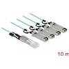 Delock - Cavo di collegamento diretto - da QSFP+ (M) a SFP+ (M) - 10 m - 3 mm - fibra ottica - SFF-8436 - Cavo ottico attivo (AOC)