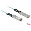 Delock - Ethernet 40 GBase-AOC-Kabel - QSFP+ (M) zu QSFP+ (M) - 5 m - 3 mm - SFF-8436 - Cavo ottico attivo (AOC) - Aq