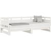 vidaXL Letto da giorno allungabile in pino massiccio bianco 2x(90x200) cm