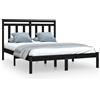 vidaXL Letto in legno massiccio nero 140x190 cm