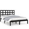 vidaXL Letto in legno massiccio nero 140x190 cm