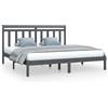 vidaXL Letto in legno massiccio grigio 200x200 cm