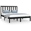 vidaXL Massivholzbett Schwarz Kiefer 140x190 cm
