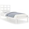 vidaXL Letto in legno massiccio bianco 75x190 cm