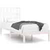 vidaXL Letto in legno massiccio di pino bianco 90x190 cm