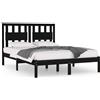 vidaXL Massivholzbett Schwarz Kiefer 140x190 cm