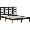 vidaXL Letto in legno massiccio nero 140x190 cm