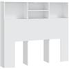 vidaXL Testata del letto con ripiani bianco 120x19x103,5 cm