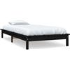 vidaXL Letto in legno massiccio nero 100x200 cm pino