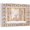 Spielwerk Calendario dell'Avvento Legno Riutilizzabile 24 Cassetti da Riempire 10 LED Effetto 3D