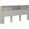 vidaXL Testiera con ripiani in cemento grigio 220x19x103,5 cm