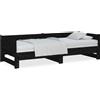 vidaXL Letto da giorno allungabile in pino massiccio nero 2x(90x190) cm
