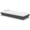 vidaXL Letto in legno massiccio senza materasso grigio