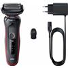 Braun | Rasoio | 51-R1000s | Autonomia (max.) 50 min | Umido e secco | Nero/rosso