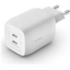 Belkin BOOST CHARGE PRO GaN - Alimentatore - Tecnologia PPS e GaN - 65 Watt - Carica rapida, PD 3.0 - 2 porte di uscita (2 x USB-C)