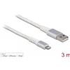 DELOCK DeLOCK Cavo USB di alimentazione e dati per iPhone, iPad, iPod DuPont Poliammide bianco 3 m