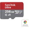 SanDisk Ultra - Scheda di memoria flash (adattatore da microSDXC a SD incluso) - 256 GB - A1 / UHS Classe 1 / Classe 10 - microSDXC UHS-I