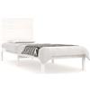 vidaXL Letto in legno massiccio bianco 75x190 cm