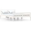 vidaXL Letto in legno massiccio bianco 150x200 cm